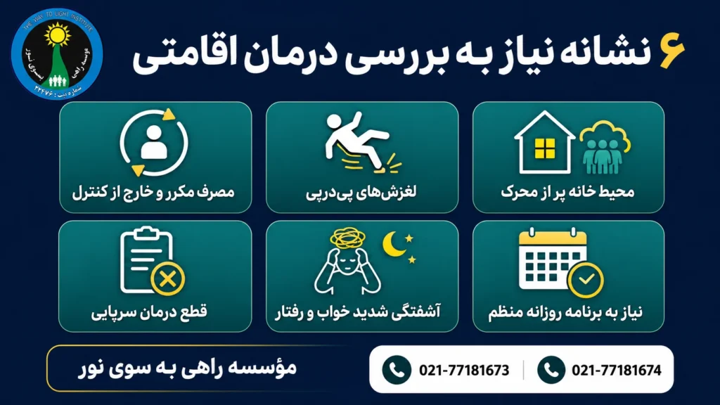 شش نشانه نیاز به بررسی درمان اقامتی اعتیاد